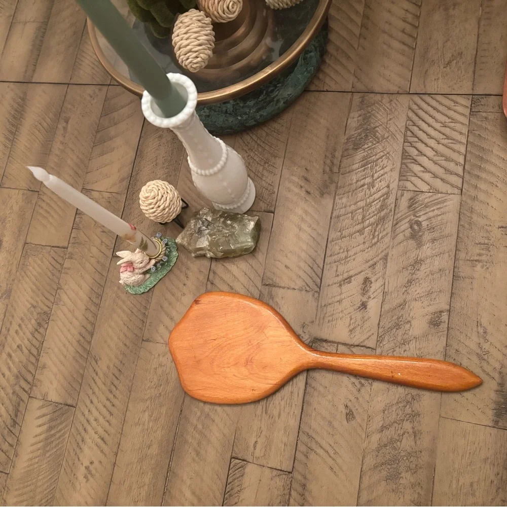 Vintage Wooden Hand Mirror